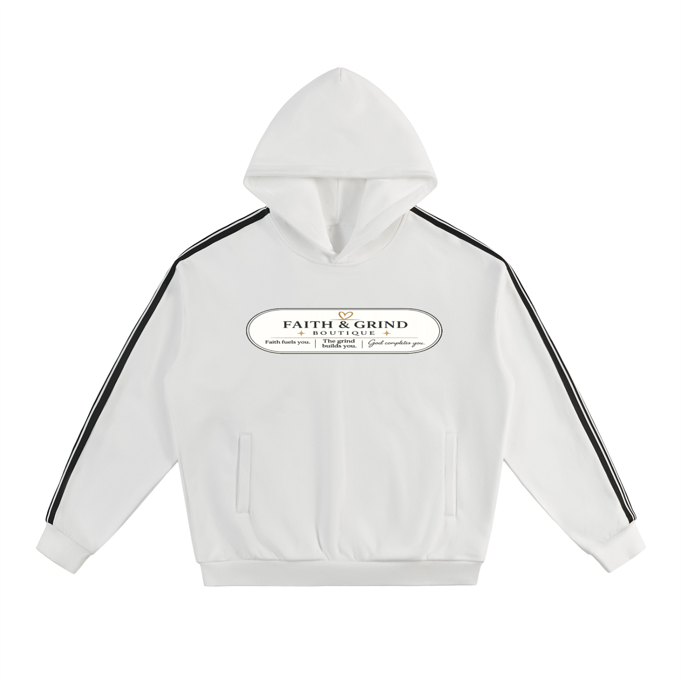 Side Stripe Drop-Shoulder Hoodie