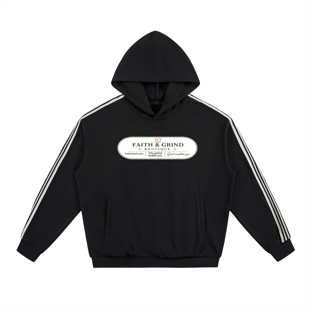 Side Stripe Drop-Shoulder Hoodie