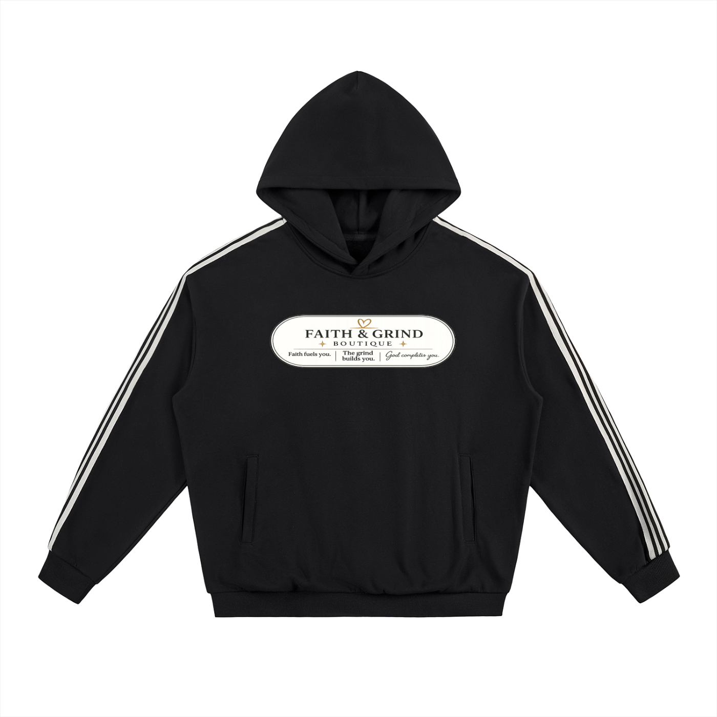 Side Stripe Drop-Shoulder Hoodie