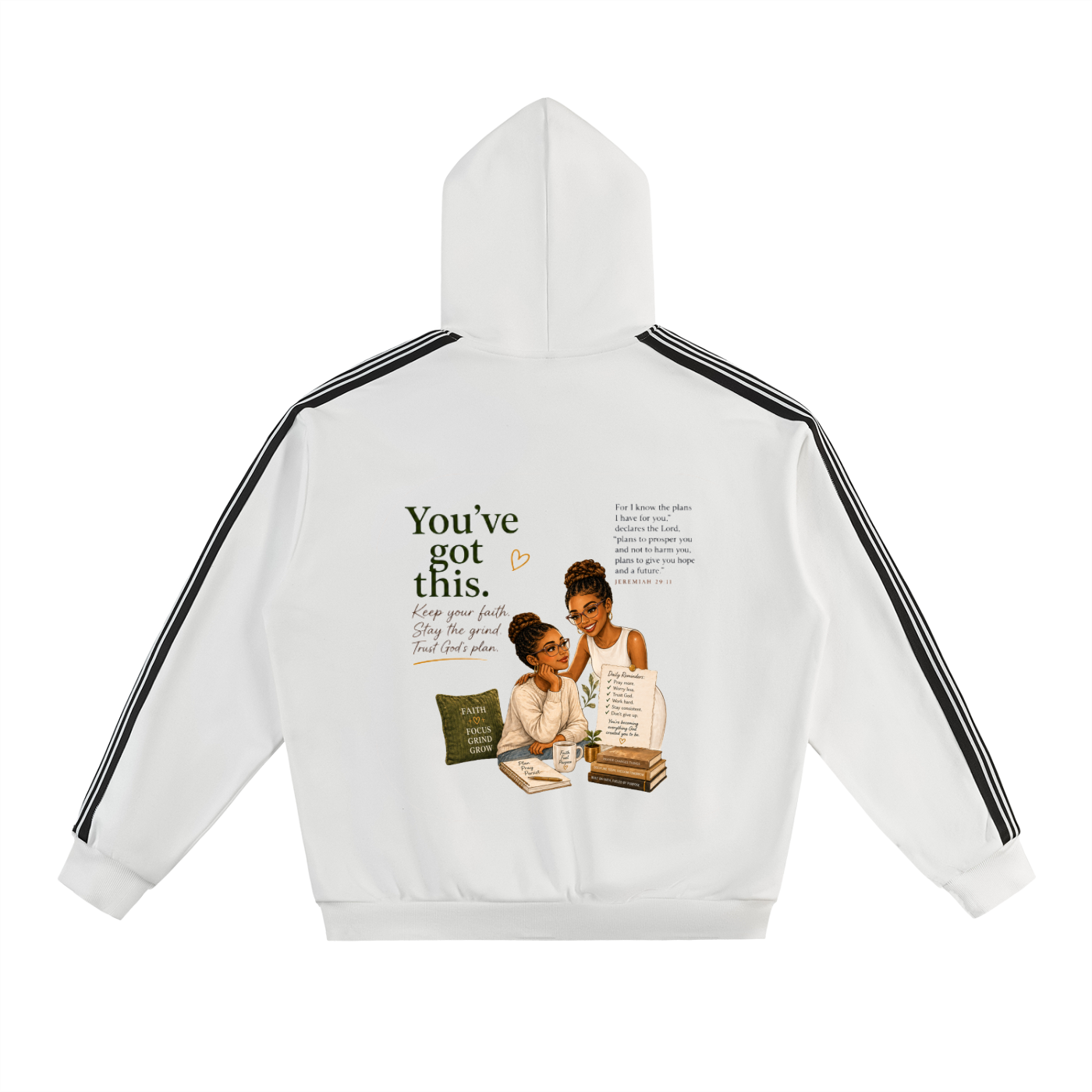 Side Stripe Drop-Shoulder Hoodie