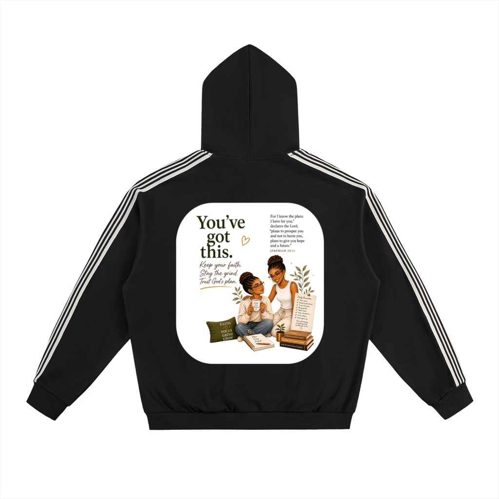 Side Stripe Drop-Shoulder Hoodie