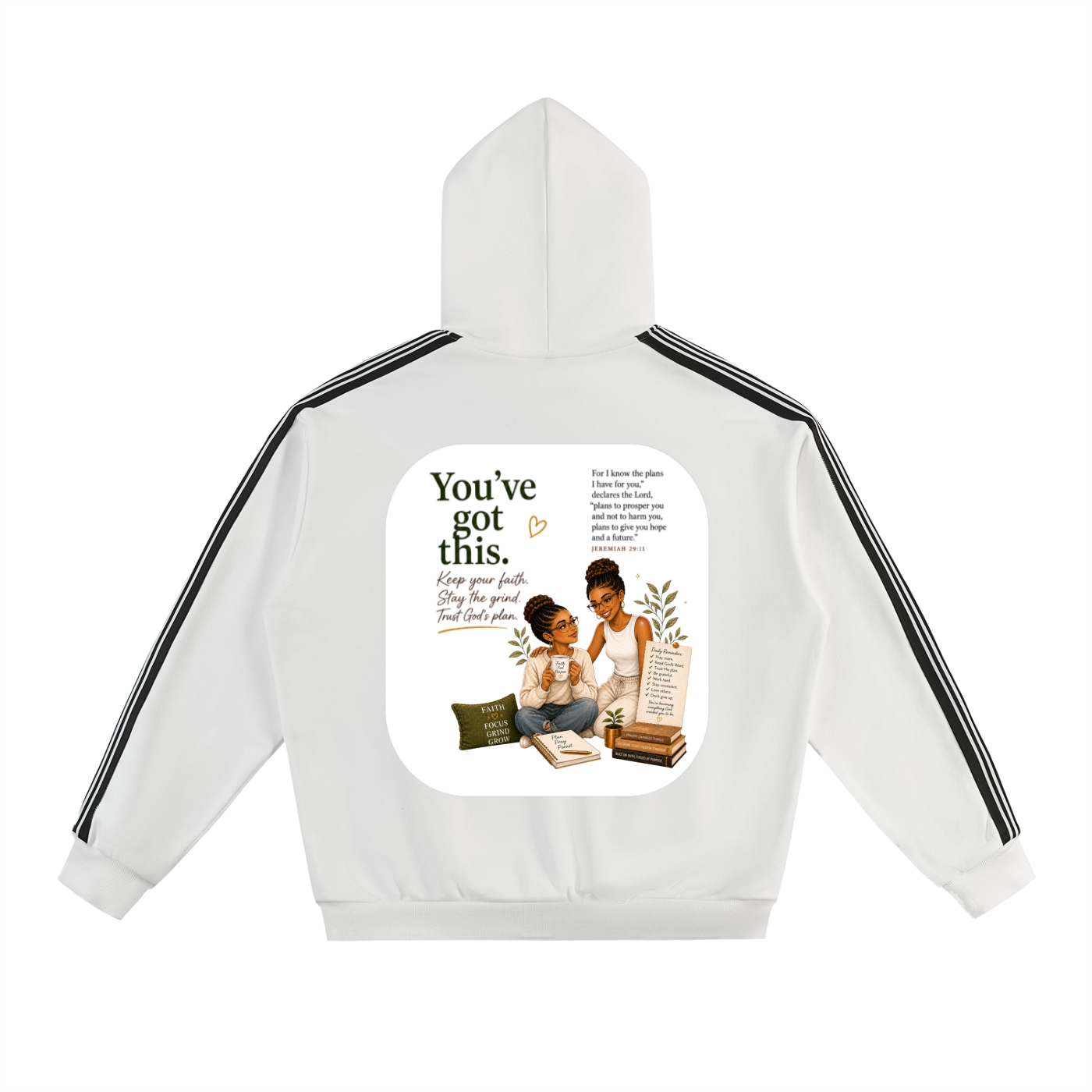 Side Stripe Drop-Shoulder Hoodie