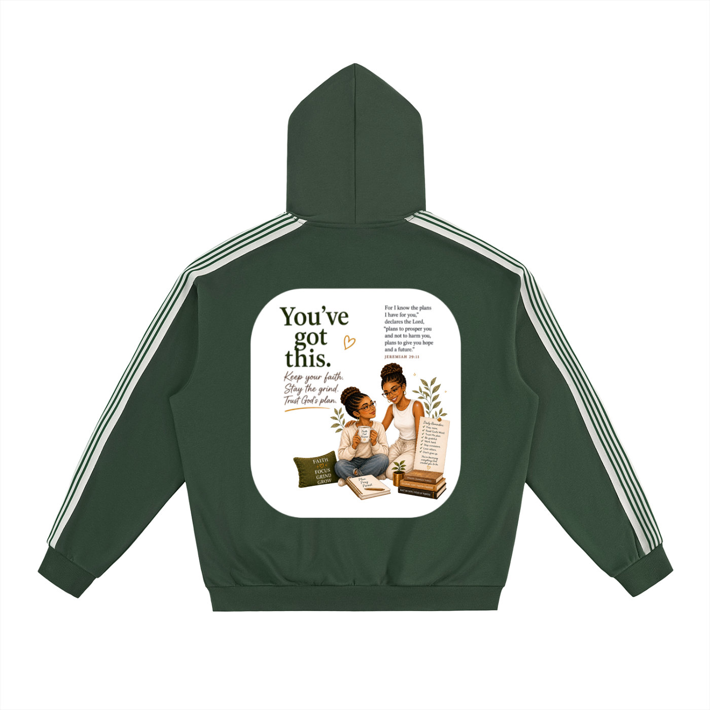 Side Stripe Drop-Shoulder Hoodie